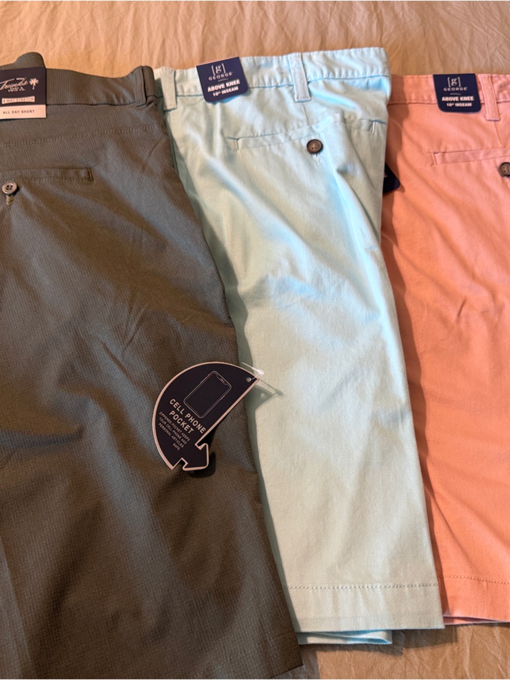 Men’s NEW set of Shorts — Olive, Aqua, Pink
